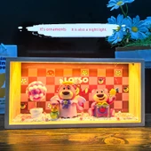 Çilek Ayı Gece Lambası - Pasta Model - Fişli - 3