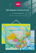 Manyetik Çin Puzzle Haritası - Orta Boy + Çin Kağıt Haritası ve Büyüteç - 9
