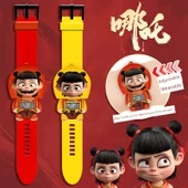 Nezha Anime Çocuk Dijital Saat - Kırmızı Nezha + Sarı Nezha, Geri Çekilebilir, Pilli - 7