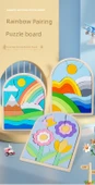 Gökkuşağı Eşleştirme Ahşap Puzzle - Çiçek Temalı - 8