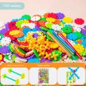 Çocuk Kar Tanesi Yapı Blokları Puzzle Oyuncak - 1500 Parça - 1