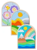 Gökkuşağı Eşleştirme Ahşap Puzzle - Çiçek Temalı - 5