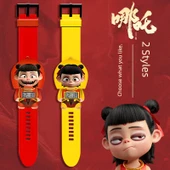 Nezha Anime Çocuk Dijital Saat - Kırmızı Nezha + Sarı Nezha, Geri Çekilebilir, Pilli - 11