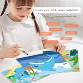 Manyetik Puzzle Seti - Hayvanlar, Okyanus, Trafik, Dinozorlar, Kuşlar, Prenses - 72 Parça - 3