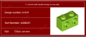 LEGO 11211 Kırmızı 1x2 Adaptörlü Tek Taraf Çıkıntılı Tuğla - 10