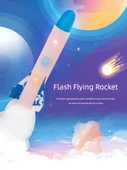 Çift Fırlatmalı Roket Oyuncak - Gelişmiş Işıklı, 30m (4 Işıklı Roket) - 4