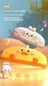 Çocuk Mızıka - Pembe Domuz Tasarımlı - Isırılabilir ve Yıkanabilir Silikon Kılıflı - 8