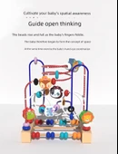 Montessori Bebek Boncuk Oyuncakları - 4 Parça Set: Hayvanlı Sarma Boncuk, Bükülmüş Solucan, Vurma Oyunu, Dört Sütun Seti - 7