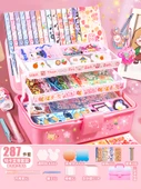 Çocuk Puzzle Sticker Kendin Yap Oyuncak Seti - 287 Parça Değerli Set Saklama Kutulu ve Araçlı - 1
