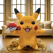 60cm Pikachu Yapı Taşları Puzzle (Yapı Taşı Çekiç Hediyeli) - 8