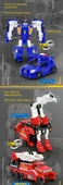 Dönüşen Robot Araba Oyuncak - Üçlü Berrak Gökyüzü Dansçısı 4 Formlu Çarpışma Çakması - 10