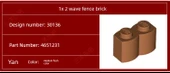 LEGO 30136 Orta Ten Rengi 1x2 Dalga Çit Tuğla - 8
