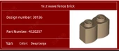 LEGO 30136 Koyu Gri 1x2 Dalga Çit Tuğla - 10