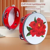 Orff Perküsyon Tef - Ev Deseni 8 inç + Çin Düğümü (20cm Çap) - 2