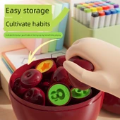 Elma Şeklinde Eşleştirme Oyunu - Büyük Elma Saklama Kutusu + 24 Küçük Elma + 12 Yapboz Kartı thumbnail 6