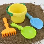 Çocuk Kum Oyuncakları Seti - Sarı Varil Dört Parça Set - 1