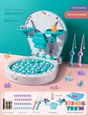 Elektrikli Manyetik Balık Tutma Oyuncak Seti - Yeşil - Süper Büyük Boy - Denge Oyunu - 45 Balık - Pilli - 1