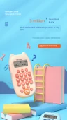 Deli YQ100-2 Çocuklar için Zeka Geliştirme Oyuncak Bilgisayar - Pembe (Pilsiz) - 8
