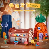 Sünger Bob Yapı Blokları - Ananas Ev + Taş Ev (10 Bebekli) - Kombinasyon Set - 5