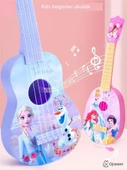 Çocuk Müzik Aleti Oyuncak Gitar Ukulele Başlangıç - Karlar Ülkesi Orta Boy Gitar - 2