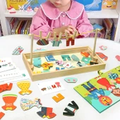Montessori Çocuk Eğitici Eşleştirme Oyunu - Güneş Giysileri + Çoraplar - 3