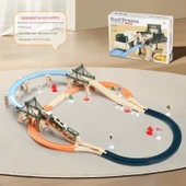 Elektrikli Tren Rayı Oyuncak Seti - 2 Vagonlu - 69 Parça - 1