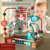 Montessori Ahşap Oyuncak - Kayın Meyve Cenneti Büyük Boncuk, Kaplan Kafa Kule ve Renkli Vurma Seti - 3