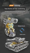Dönüşebilen Tank Gyro Mech Araba Robot Oyuncak - Altın + Gümüş - 9