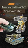 Dönüşebilen Tank Gyro Mech Araba Robot Oyuncak - Altın + Yeşil - 7