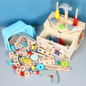 Ahşap Oyuncak Alet Kutusu Çocuk Seti - Çekmeceli Alet Sepeti + Aksesuar Ek Paket - 1