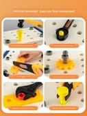 Çocuk Çok Fonksiyonlu Alet Kutusu Oyuncak Seti - Temel Set + Yükseltme Paketi + Elektrikli Matkap + Mühendis Şapkası - 3