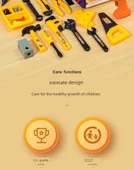 Çocuk Çok Fonksiyonlu Alet Kutusu Oyuncak Seti - Temel Set + Yükseltme Paketi + Elektrikli Matkap + Mühendis Şapkası - 8