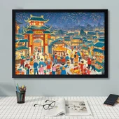 Nezha Puzzle Fotoğraf Çerçevesi - İşe Gitmek İstemiyorum - 520 Parça + Çerçeve - 52x38cm Hediye Kutulu - 4