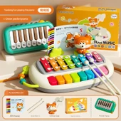 Mini Piyano Oyuncak - Yo yo Tilki Temalı - Işıklı Cep Piyano Hediyeli - 1