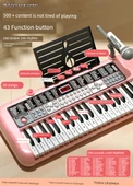 49 Tuşlu Elektronik Çocuk Org Klavyesi - Pembe - 250 Ton, 250 Ritim, Müzik Kursu, Hediye Çantalı - 10