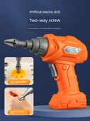 Çocuk Çok Fonksiyonlu Alet Kutusu Oyuncak Seti - Temel Set + Yükseltme Paketi + Elektrikli Matkap + Mühendis Şapkası - 4