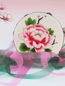 Anaokulu Tefi 8 inç Mor Şeritli Mor + Pudra Ahşap Çember 20cm - 2
