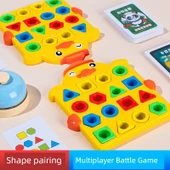 Çocuklar için Geometrik Şekil Eşleştirme Oyunu - 2 Oyun Alanı + 55 Kart - 4