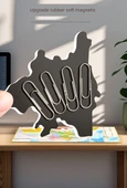 Manyetik Dünya Haritası Puzzle - Orta Boy - Kancalı ve İpli - 10