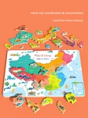 Manyetik Dünya Haritası Puzzle - [Amiral] Büyük Kalınlaştırılmış + Destek + Saklama Çantası + Soru Cevap Kartı - 6