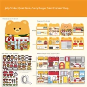 DIY Sessiz Kitap - Çılgın Kızarmış Tavuk Burger Dükkanı (Yıkanabilir/Tekrar Kullanılabilir) - 1