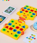Çocuklar için Geometrik Şekil Eşleştirme Oyunu - 2 Oyun Alanı + 55 Kart - 9