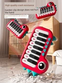 Çocuk Elektronik Mini Piyano - Şarj Edilebilir Mercan Kırmızısı Piyano, Notalı ve Standlı - 6