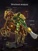 Üç Krallık Guan Yu Mecha Model Yapı Taşları - Demir Süvari Wu Sheng [1259 Parça] - 4
