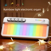 Çocuk Elektronik Klavye Piyano - Pilli Uzaktan Kumandalı Mavi Yeşil - 3 Ses Tonlu, Nota ve Standlı - 2