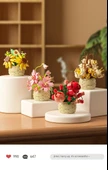 DIY Yapı Taşları Çiçek Sepeti Saksı Bitki Puzzle - Mavi Peri - 11