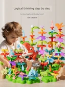 DIY Dinozor ve Çiçek Bahçesi Yapı Taşları Seti - Çift Çiçek (91 Parça) - 5
