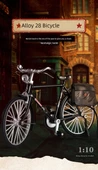 Retro Alaşım 28 Bar Bisiklet Model Seti - Klasik Siyah + Stand - 8