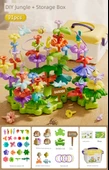 DIY Dinozor ve Çiçek Bahçesi Yapı Taşları Seti - Çift Çiçek (91 Parça) - 1