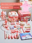 Çocuk Doktor Kostüm Seti - Pembe Temel Hemşire Kıyafeti Doktor Bebekli - 1